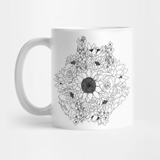 JULY Birth Month Flower Bouquet Design Mug